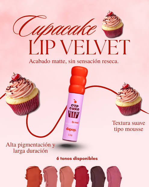 Dapop Cup Cake Labial Mate Aterciopelado Tono 03 Galleta