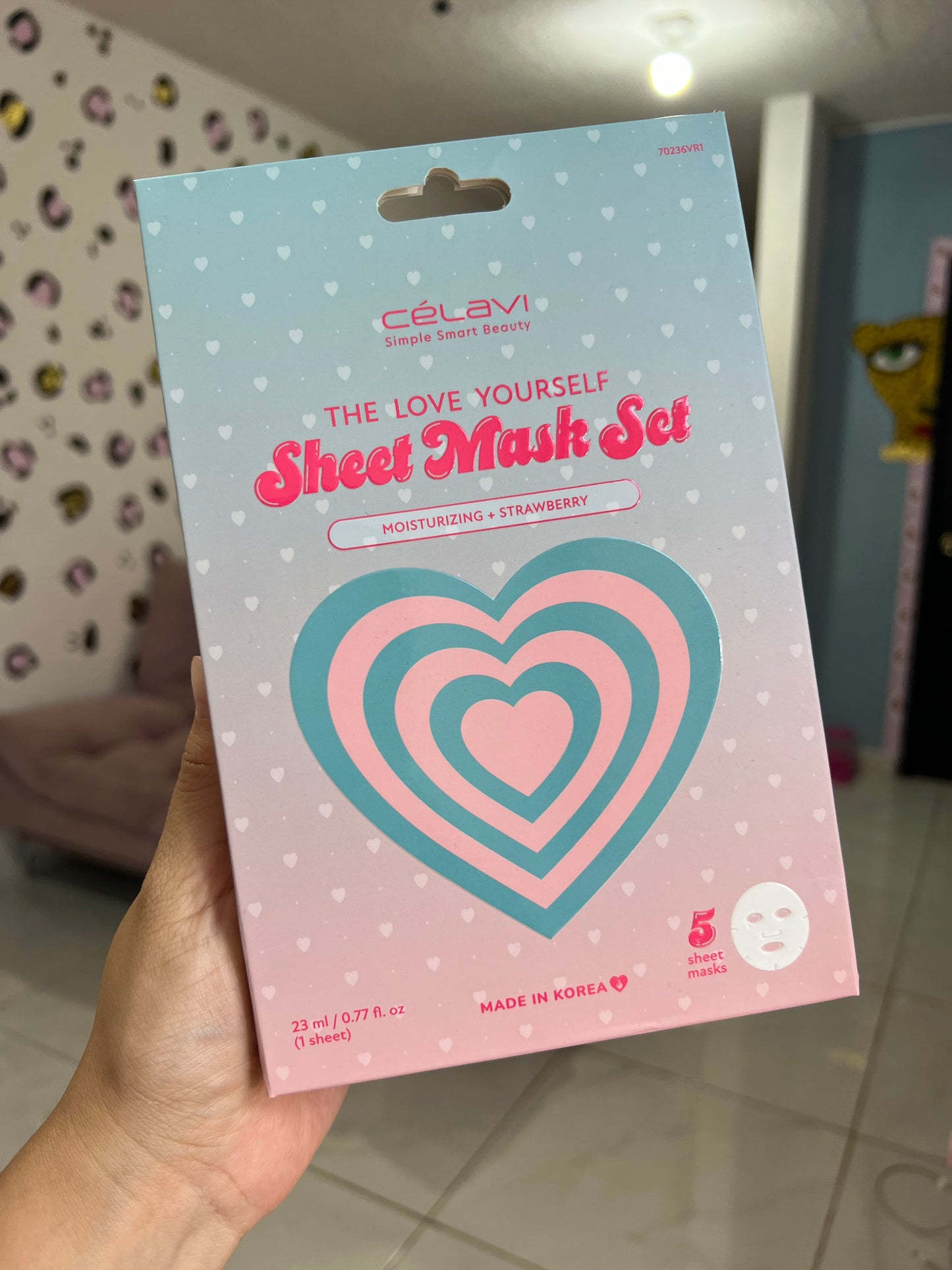 Celavi Set De Mascarillas Faciales Fresa 5 pza Korea