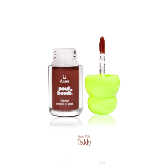 Dapop D Ü Care Pout Bomb Lip Gloss con Peptidos Tono Teddy 05