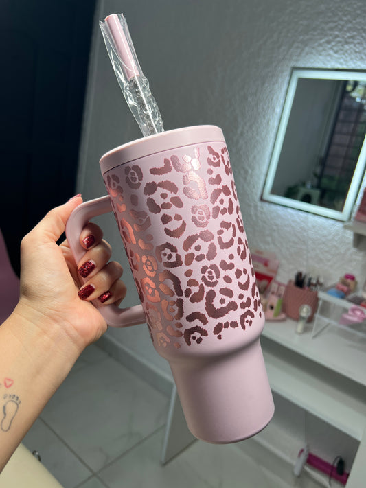 Meoky Termo Rosa Diseño Animal Print