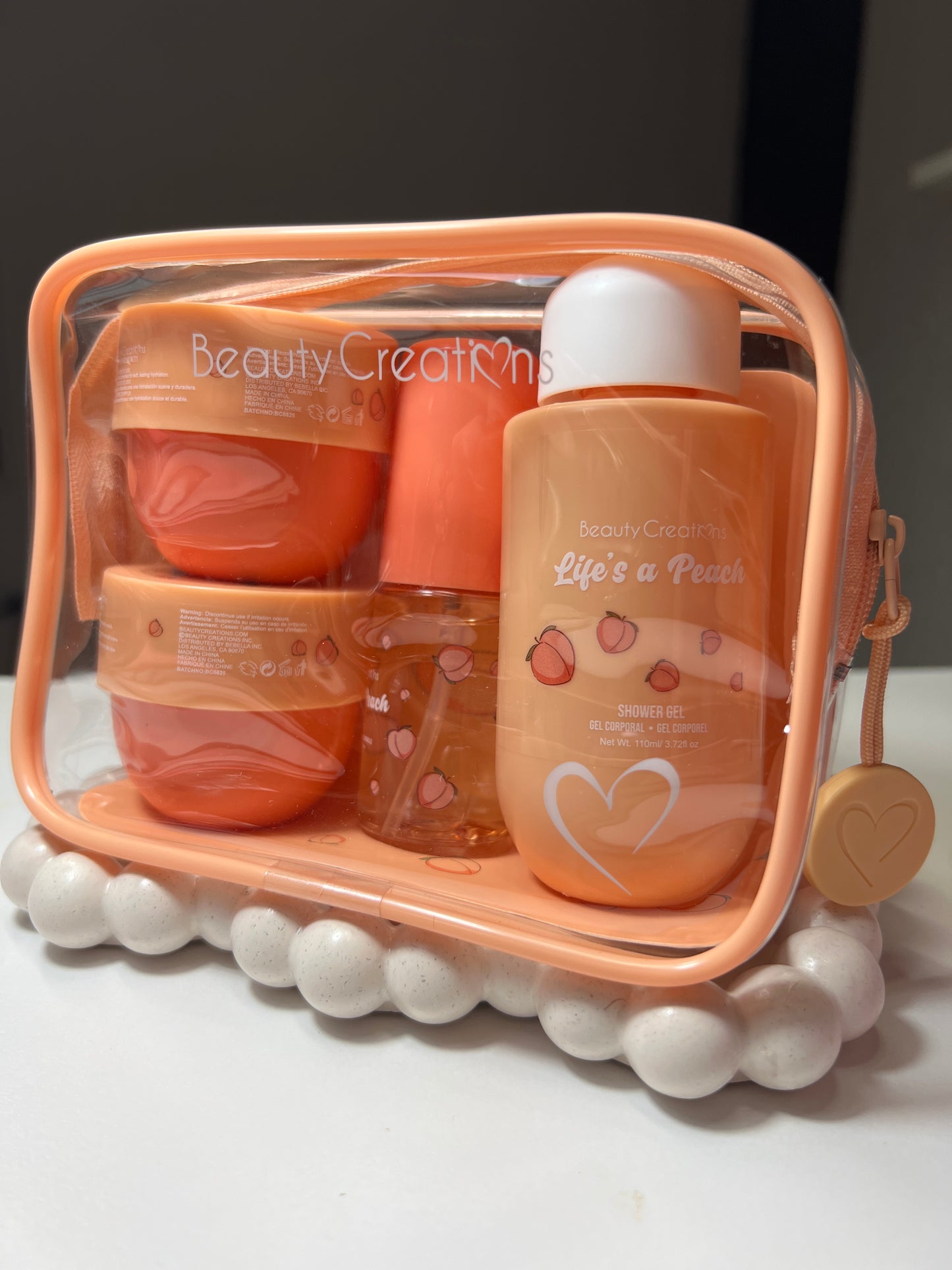 Beauty Creations Mini Set Skin Coorporal Durazno (no incluye esponja rosa )