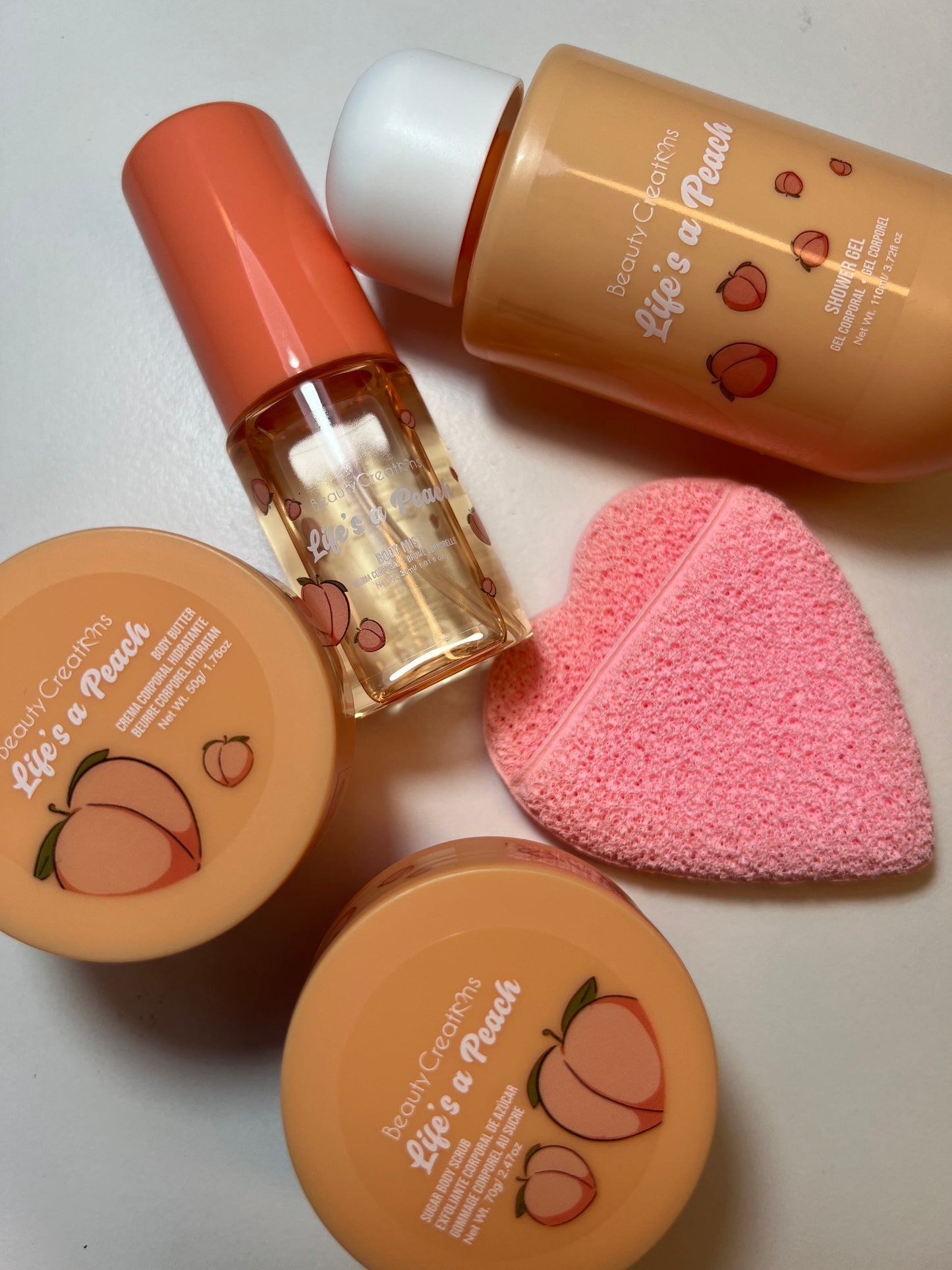 Beauty Creations Mini Set Skin Coorporal Durazno (no incluye esponja rosa )