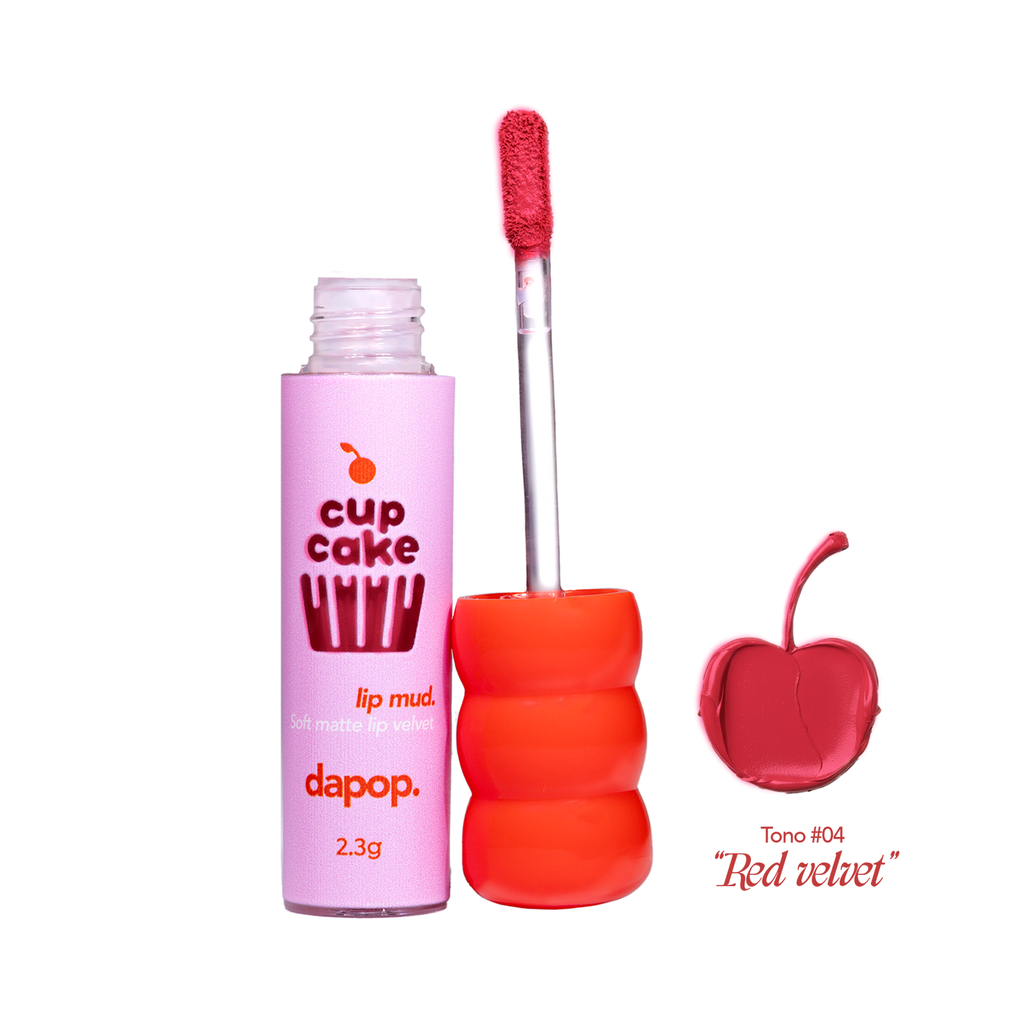 Dapop Cup Cake Labial Mate Aterciopelado Tono 4 Red Velvet