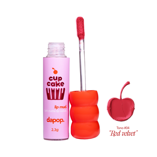 Dapop Cup Cake Labial Mate Aterciopelado Tono 4 Red Velvet