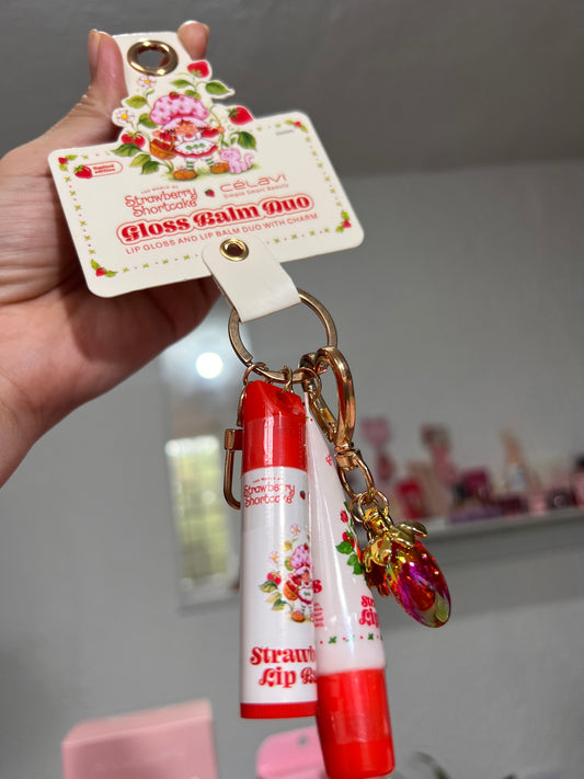 Celavi Rosita Fresita Llavero Corazón con Gloss y Bálsamo labial