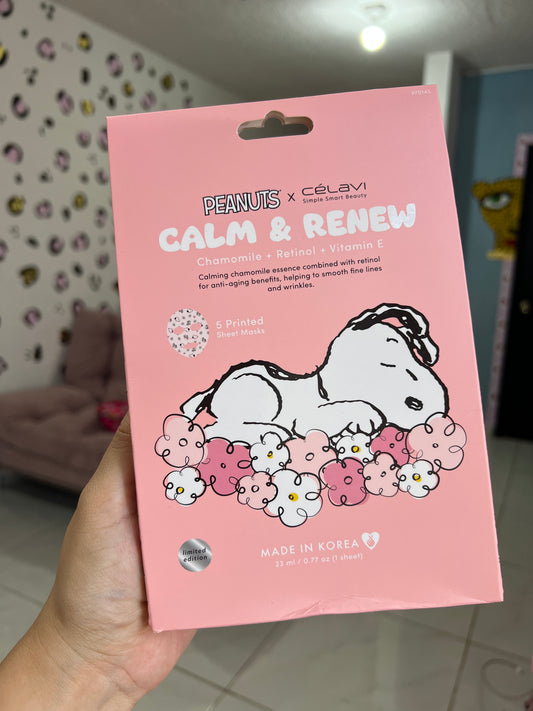 Celavi Snoopy Set De Mascarillas Facial  Calmante y Rejuvenecedor (Retinol)