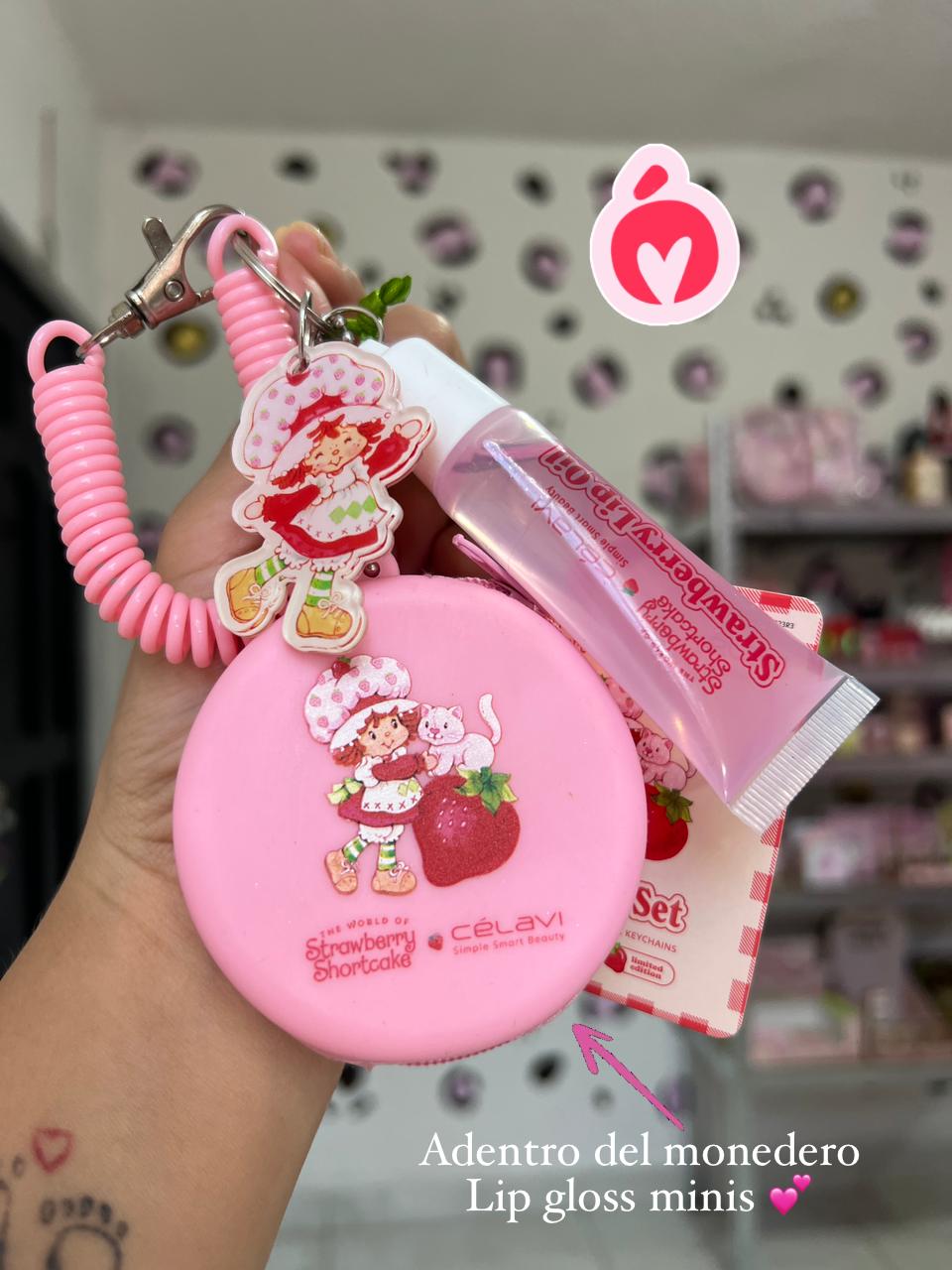 Celavi Rosita Fresita Llavero con Monedero 1 Lip Gloss 2 Mini Glossys