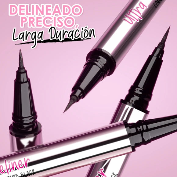 Pink Up Ultra Fine Eyeliner Delineador de Ojos Intenso Negro